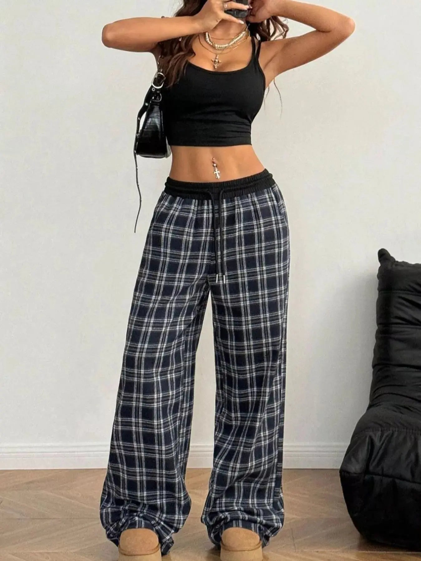 Relaxed Fit Plaid Pants Simply Love