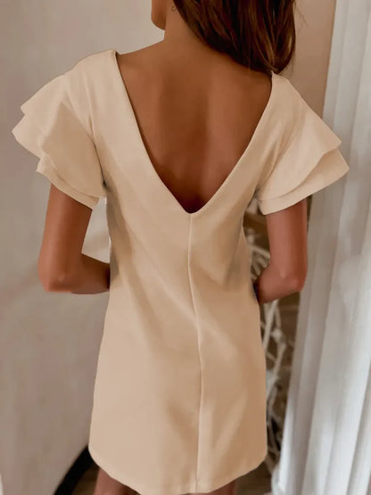 Flirt & Flutter Ruffle Sleeve Mini Dress