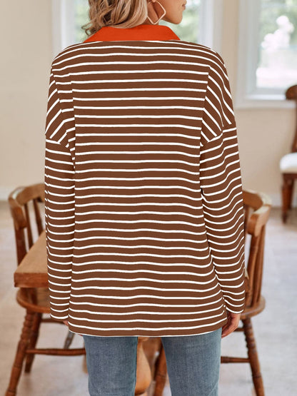 Chic striped long sleeve tee