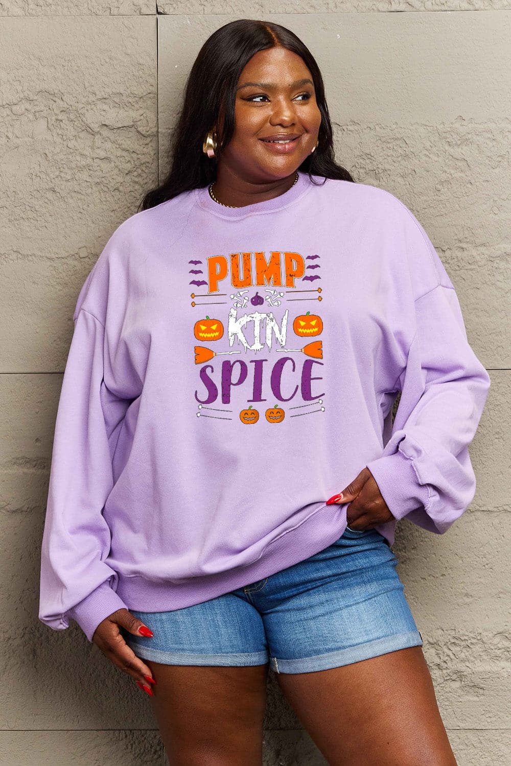 Simply Love Full Size PUMPKIN SPICE Graphic Sweatshirt.