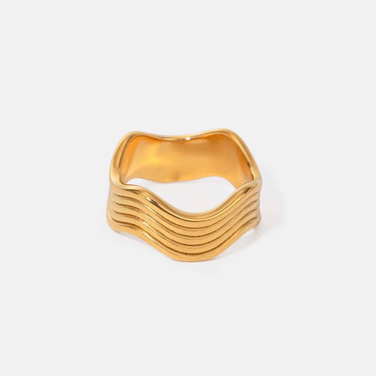 Elegant 18K gold-plated stainless steel ring