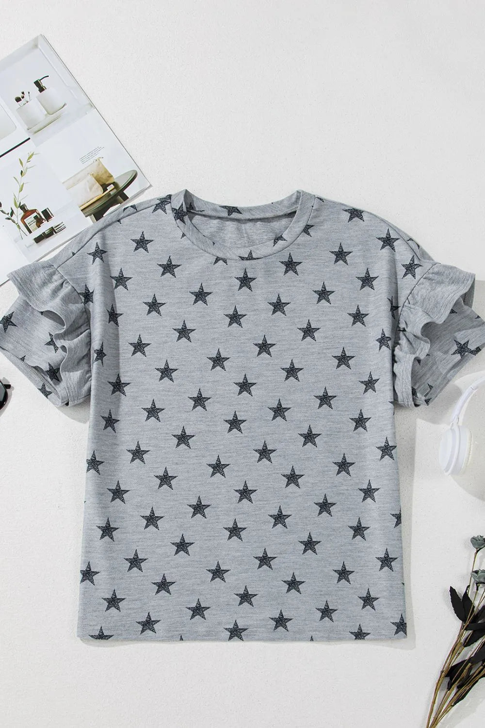 Simply Love: Star Print Tiered T-Shirt