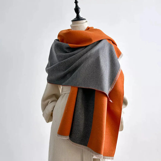 Two-Tone Raw Hem Scarf Simply Love
