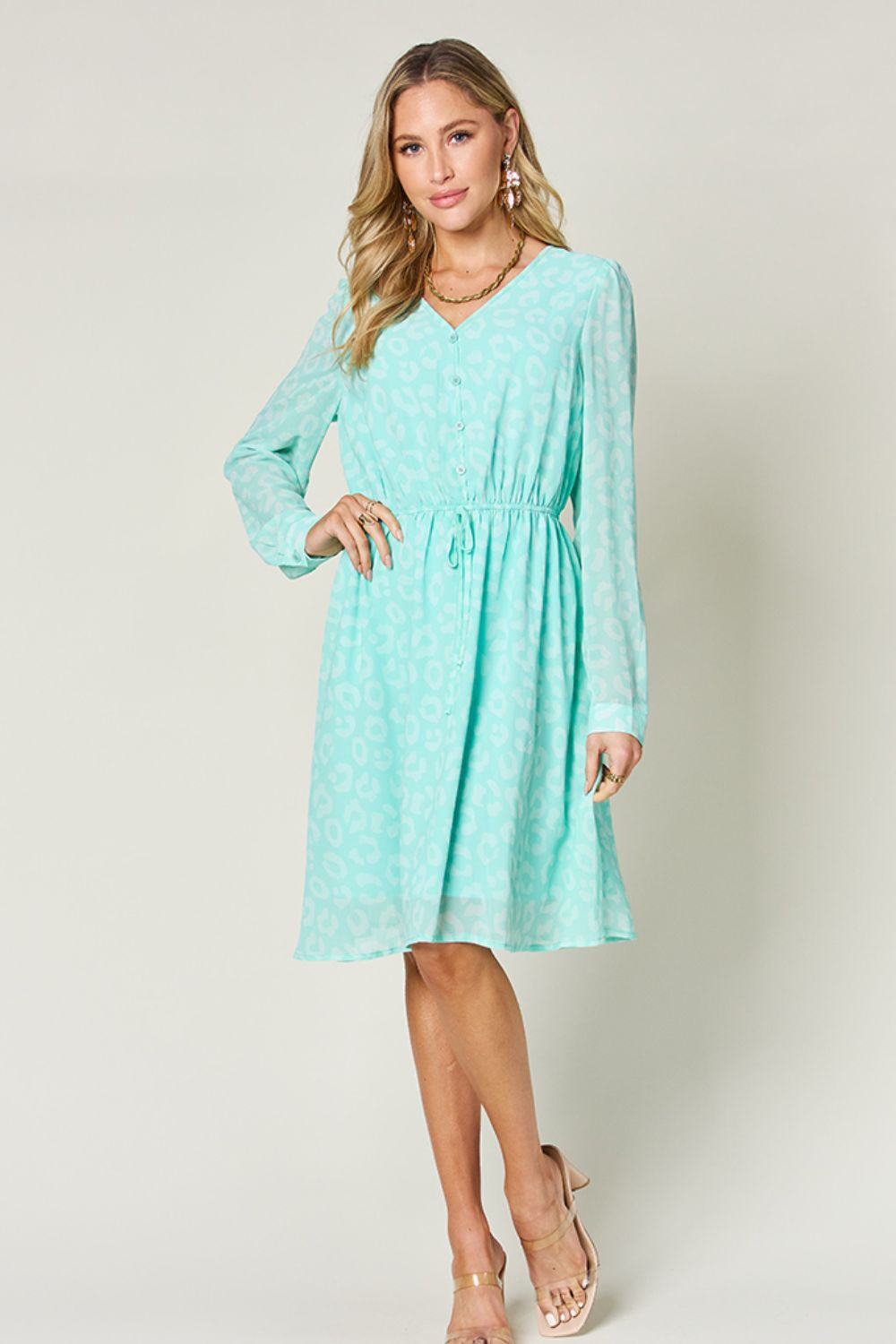 Double Take: Ruched V-Neck Dress