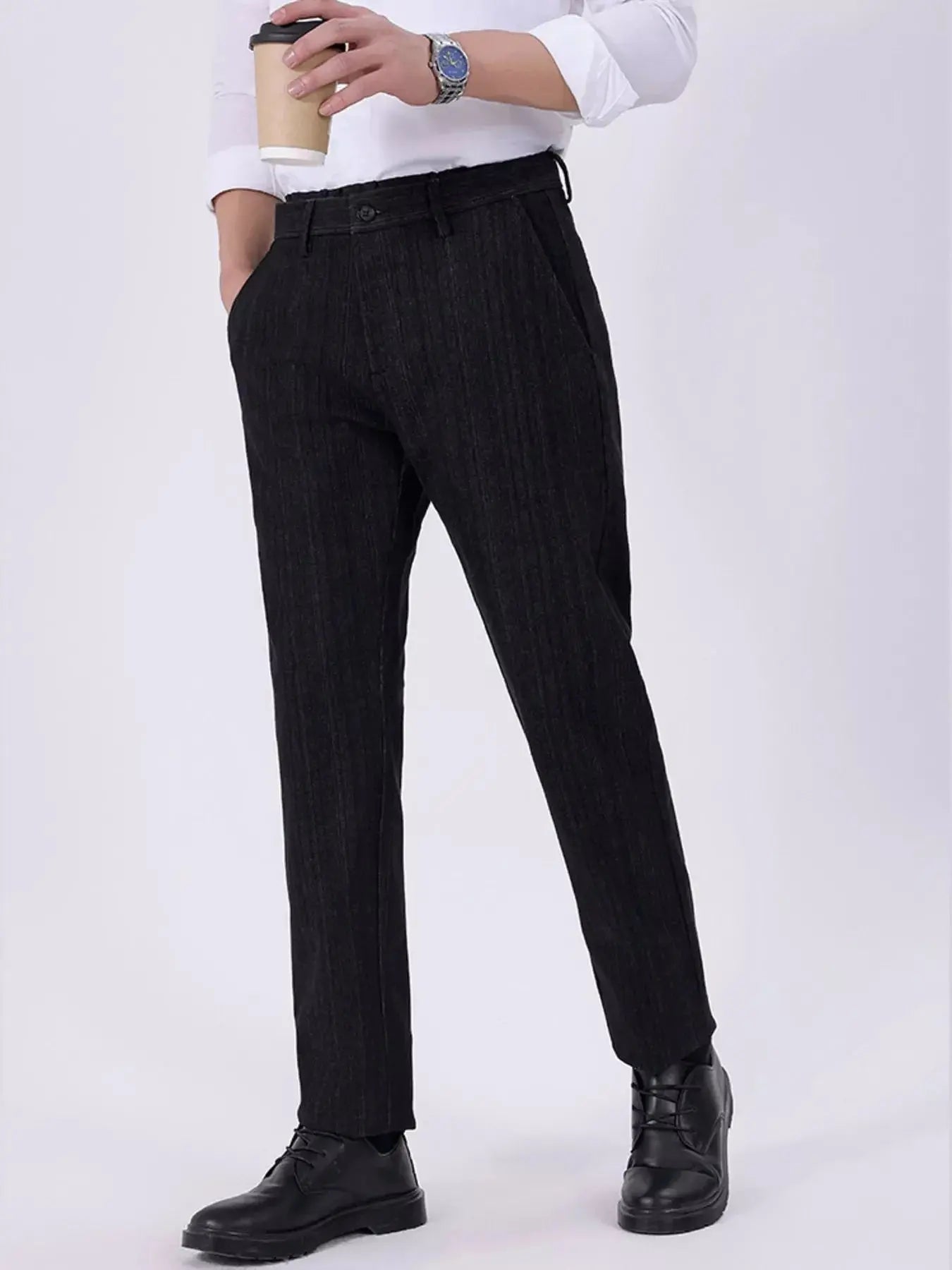 Men's Slim Fit Pants Cotton Blend With Pockets And Stretch Simply Love