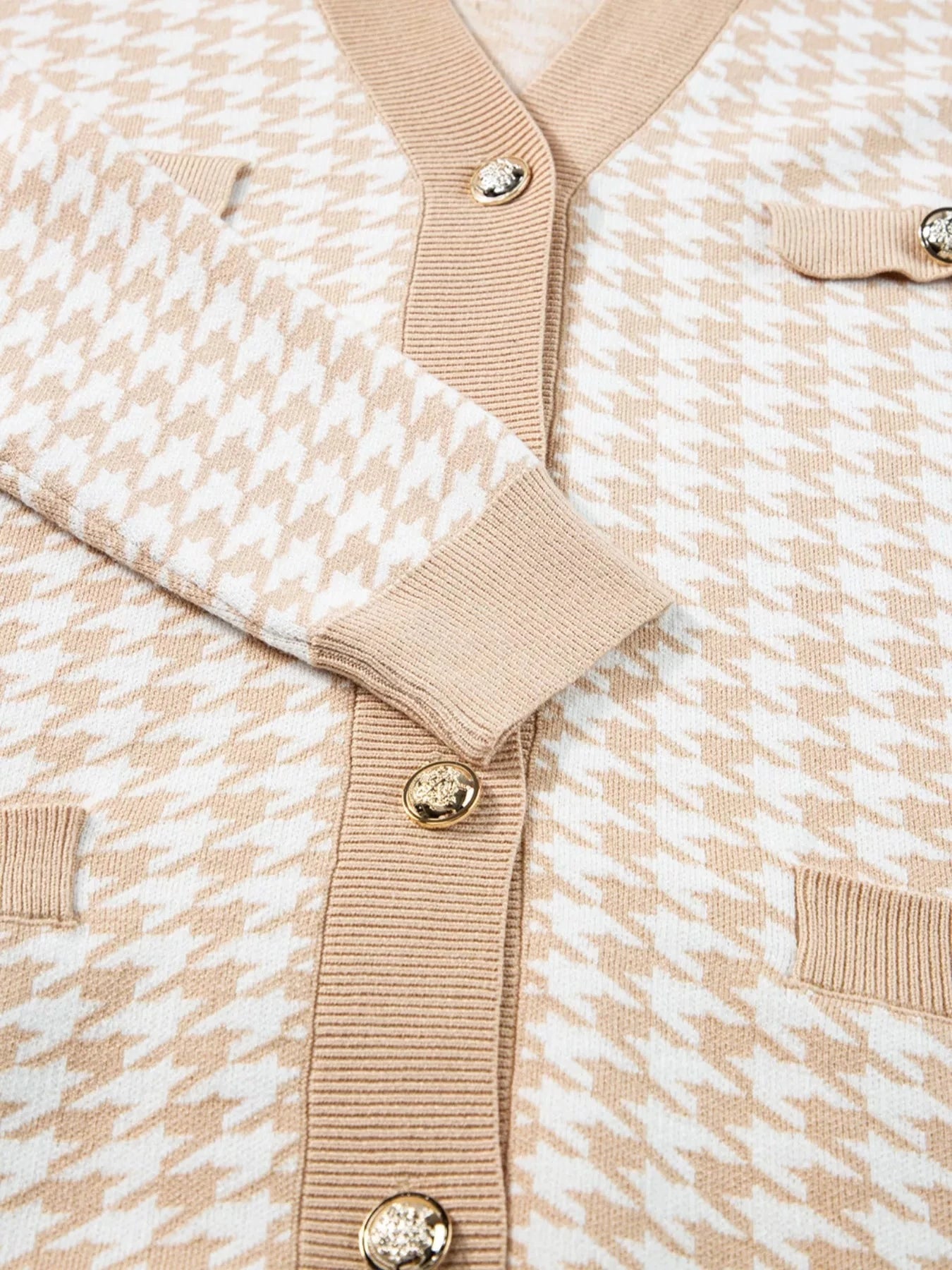 Contrast Edge Metal Button Slim Cardigan with Pockets Coco’s Tee Boutique