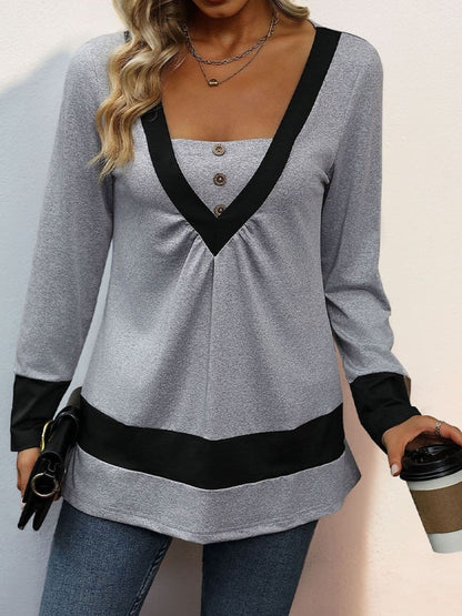 Contrast Long Sleeve T-Shirt.