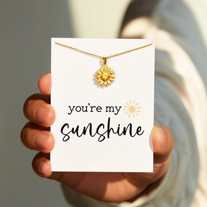 Sunflower Shape 18K Gold-Plated Pendant Necklace.