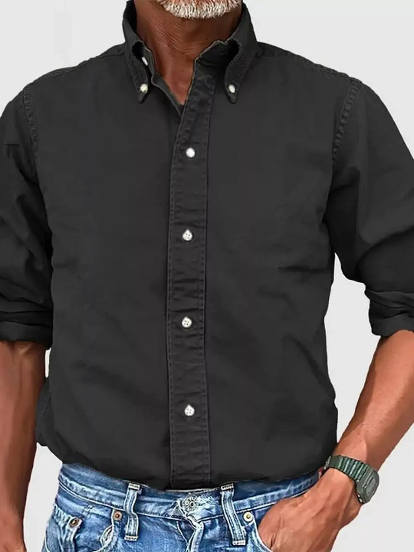 Men's Full Size Casual Button-Down Shirt Plus Size Simply Love