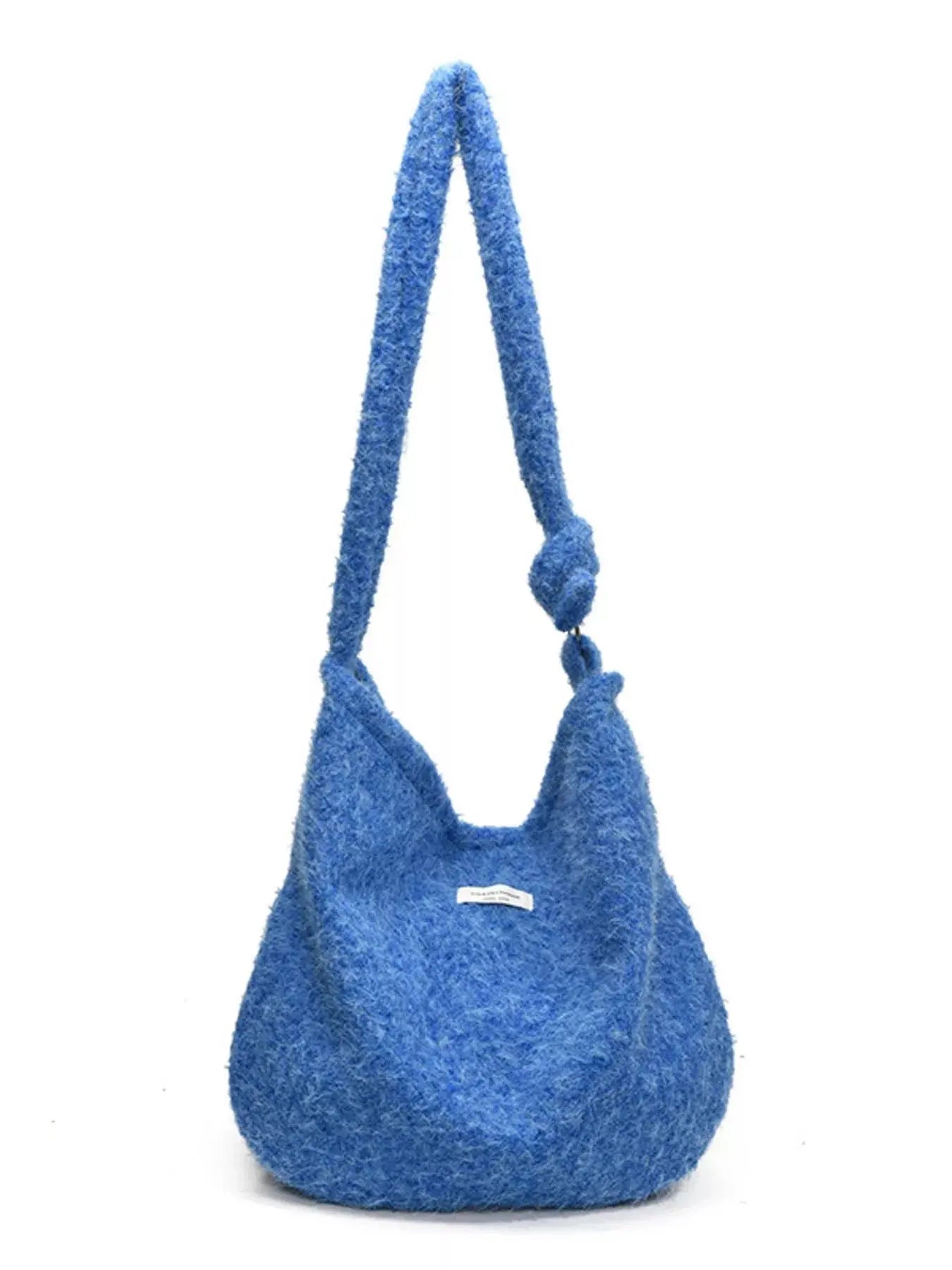 Red Plush Fuzzy Crossbody Bag Medium Size With Soft Cozy Texture Simply Love