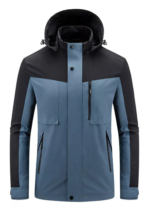 Men's Plus Size Two-Tone Hooded Outdoor Jacket Simply Love
