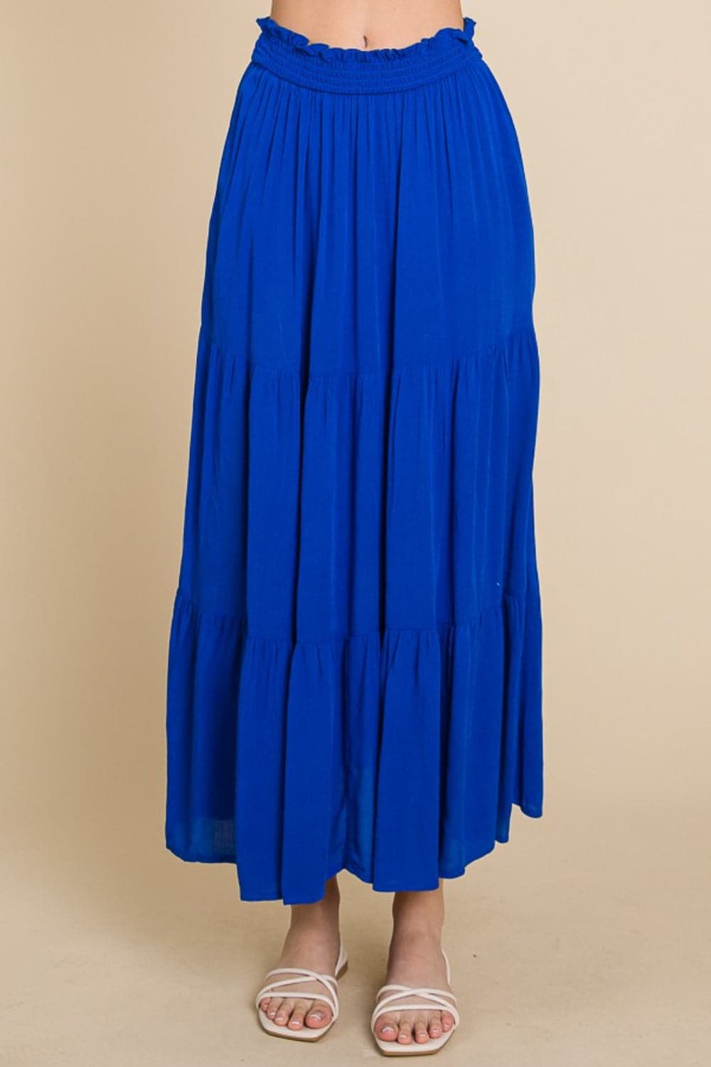 Culture Code Full Size Frill Ruched Midi Skirt.