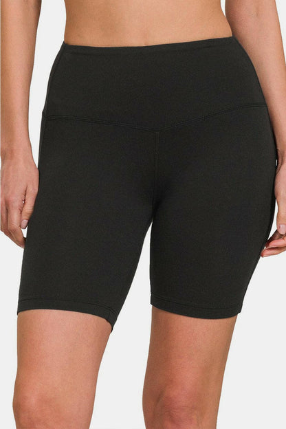 Zenana High Waist Active Shorts.