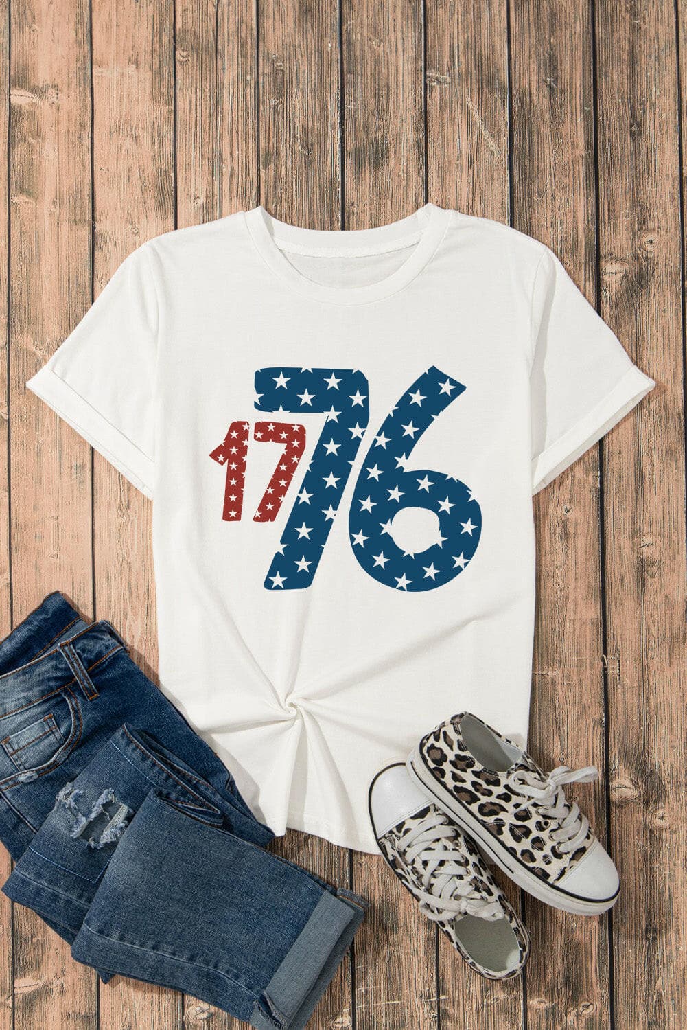 1776 Round Neck Short Sleeve T-Shirt.