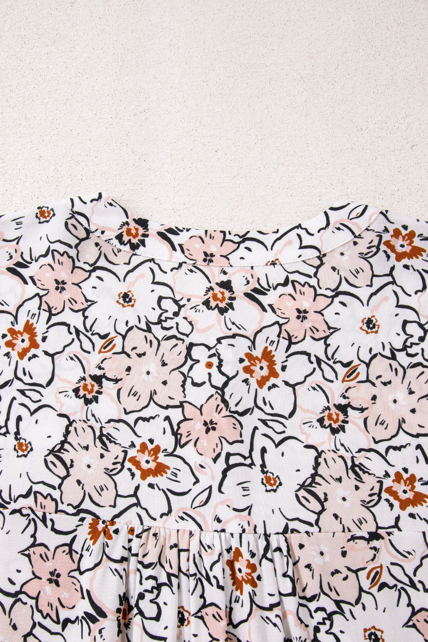 Khaki Floral Print Frilled Puff Sleeve Button Down Shirt For Women Dear-Lover Dropshipping