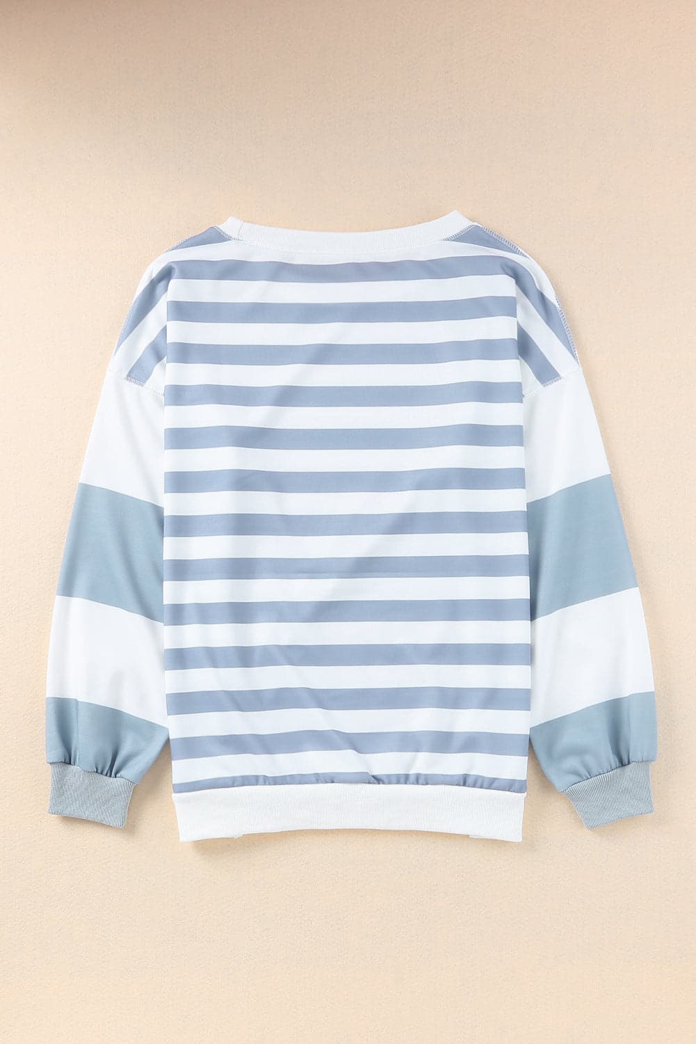 Football Striped Round Neck Long Sleeve Sweatshirt.