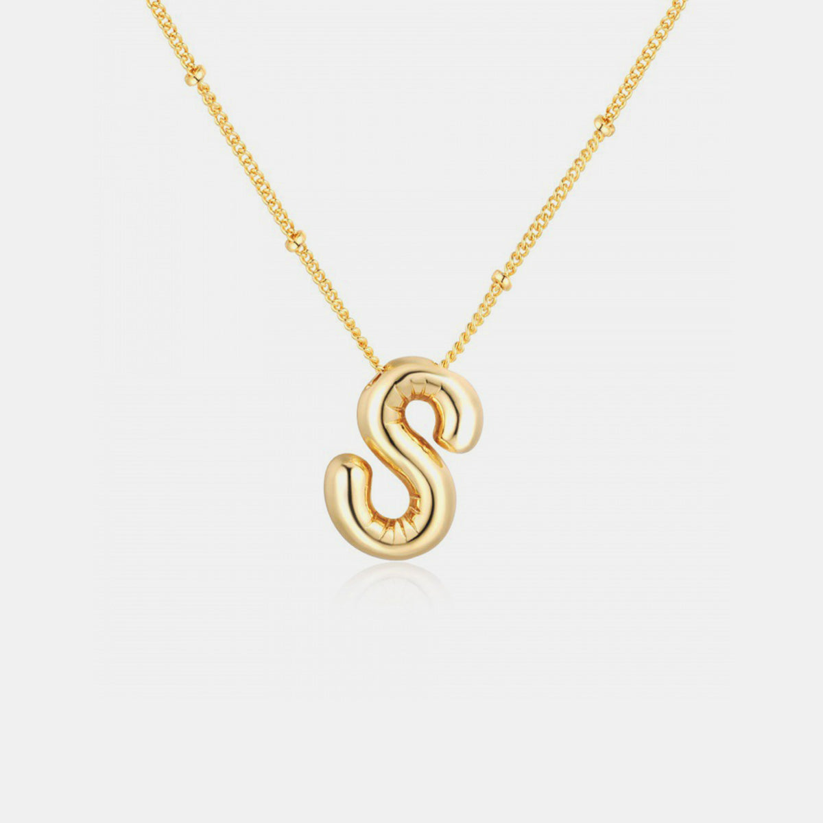 Golden Glow Bubble Initial Necklace – Make Your Statement Shine! Coco’s Tee Boutique