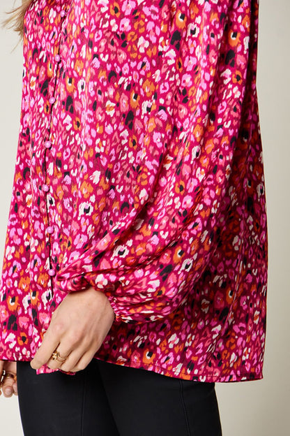 Double Take: Long Sleeve Printed Blouse