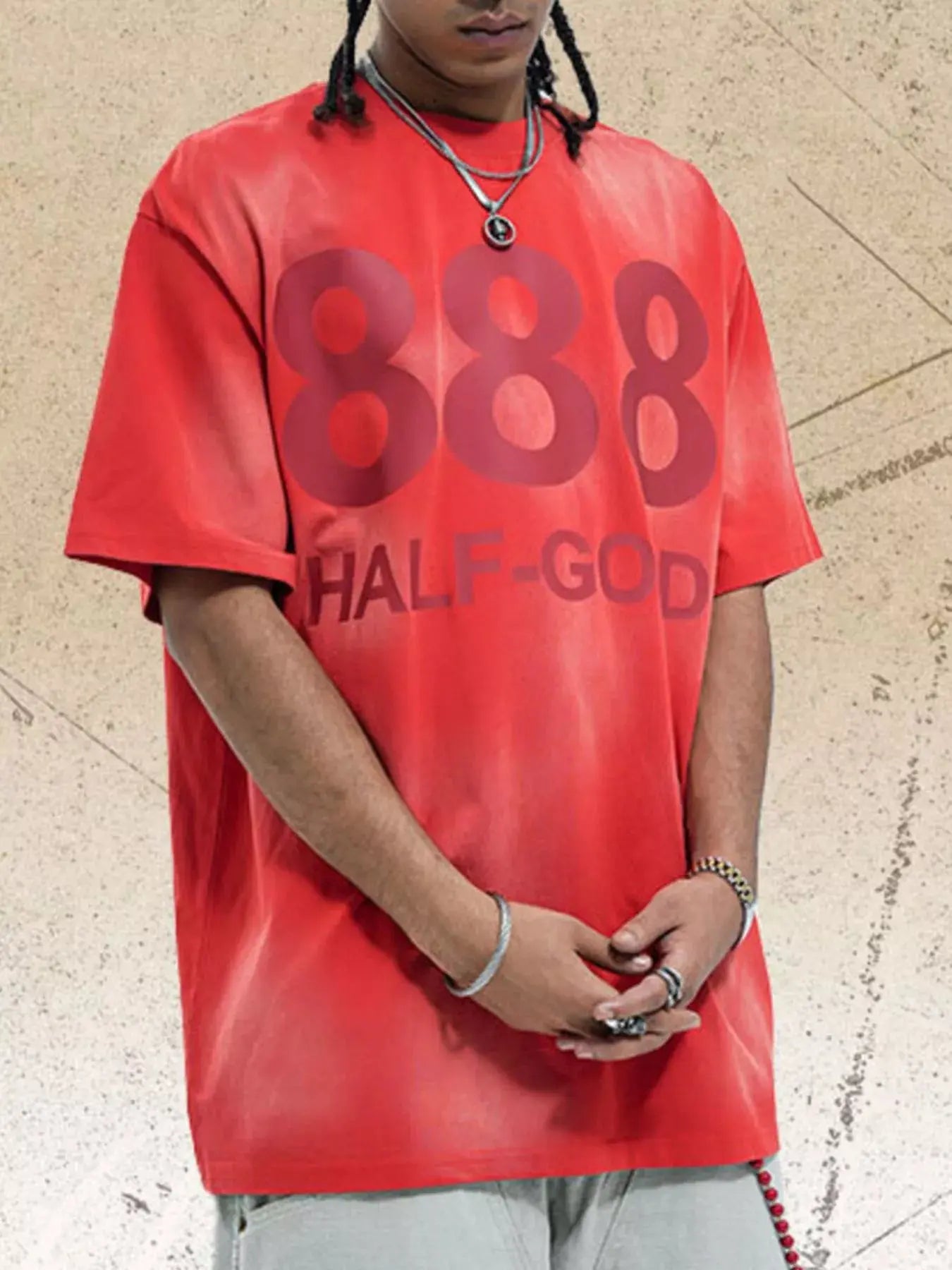 Men's 888 Half-God Graphic Washed T-Shirt Simply Love