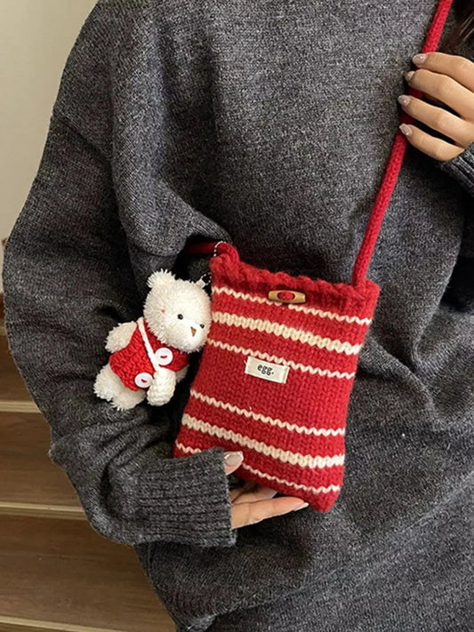 Knitted Striped Crossbody Bag Simply Love