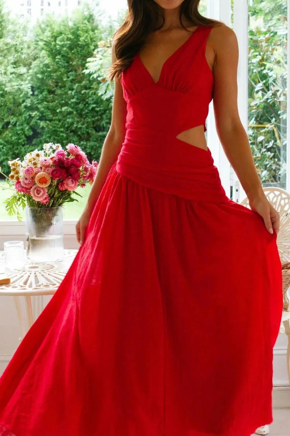 Sunset Whispers Cutout Maxi Dress Coco’s Tee Boutique