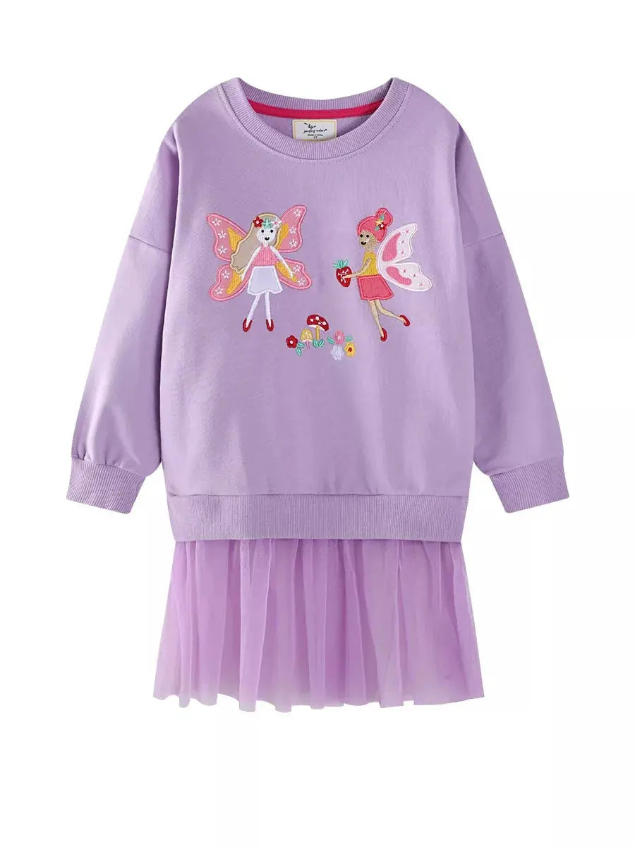 Children's Fairy Embroidered Tulle Sweatshirt Dress Simply Love
