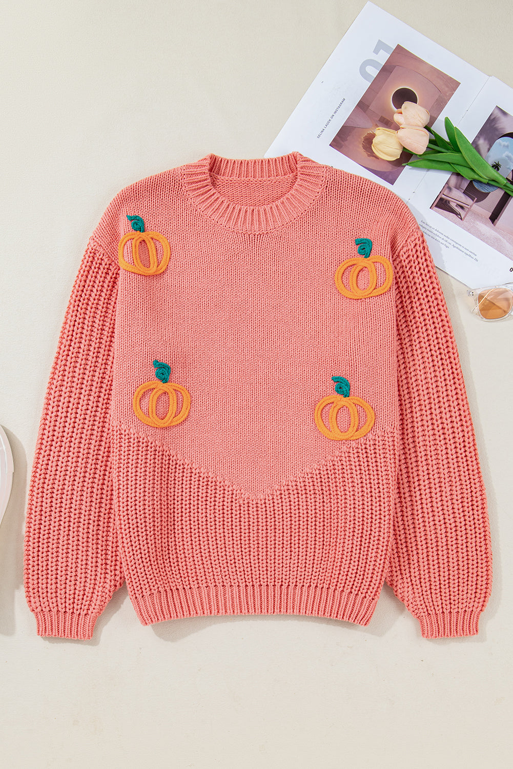 Blossom Pumpkin Embroidered Thanksgiving Holiday Sweater Dear-Lover Dropshipping