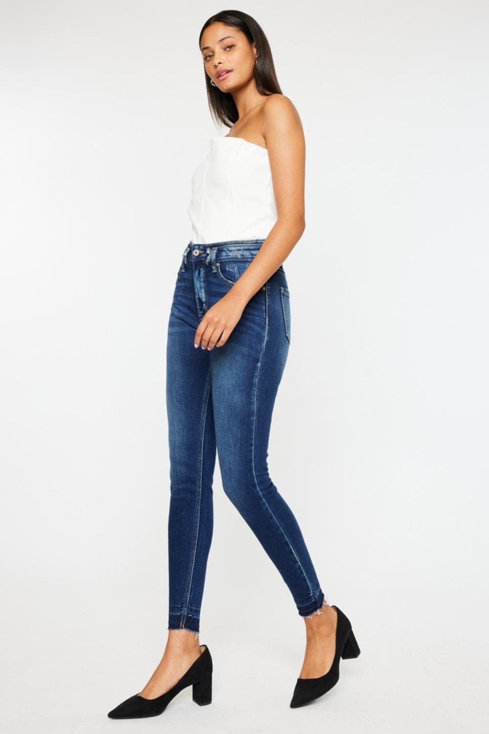 Kancan Full Size High Rise Ankle Skinny Jeans.