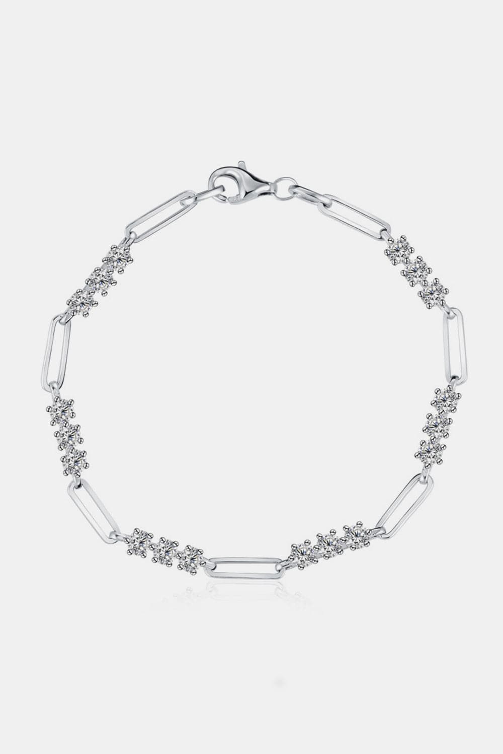 1.8 Carat Moissanite 925 Sterling Silver Bracelet.