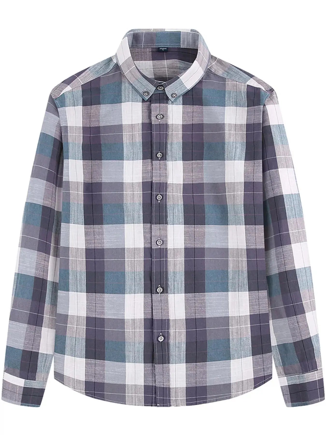 Men's Full Size Casual Plaid Long Sleeve Shirt Plus Size Simply Love