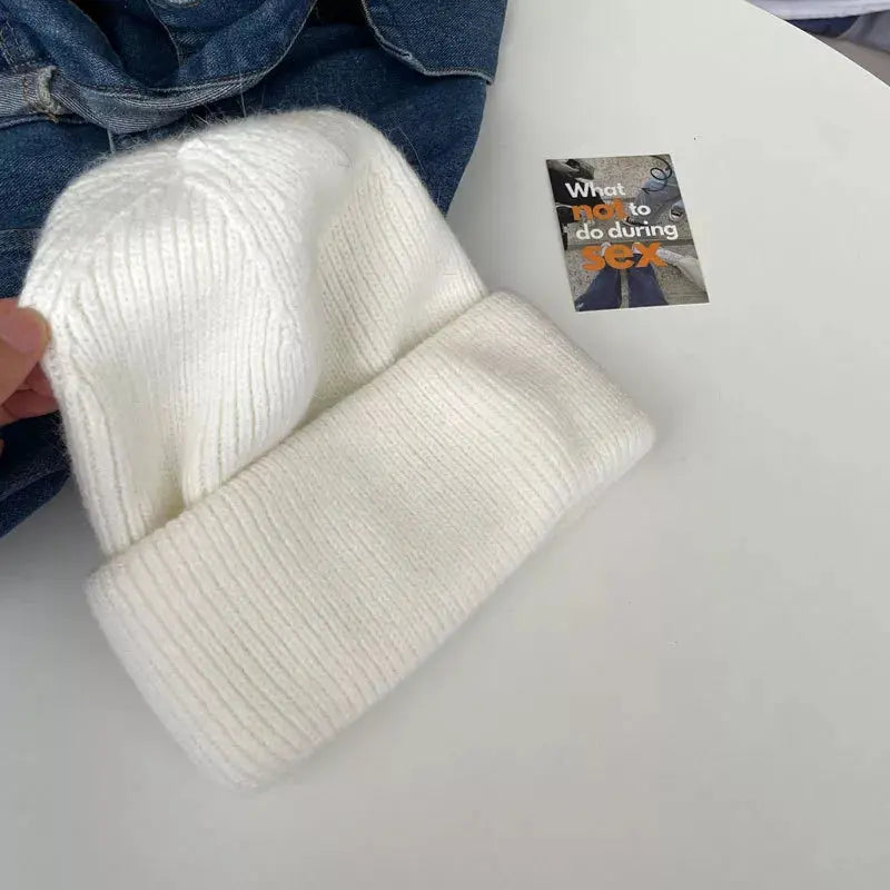 Warm Knitted Cuffed Beanie Hat Simply Love