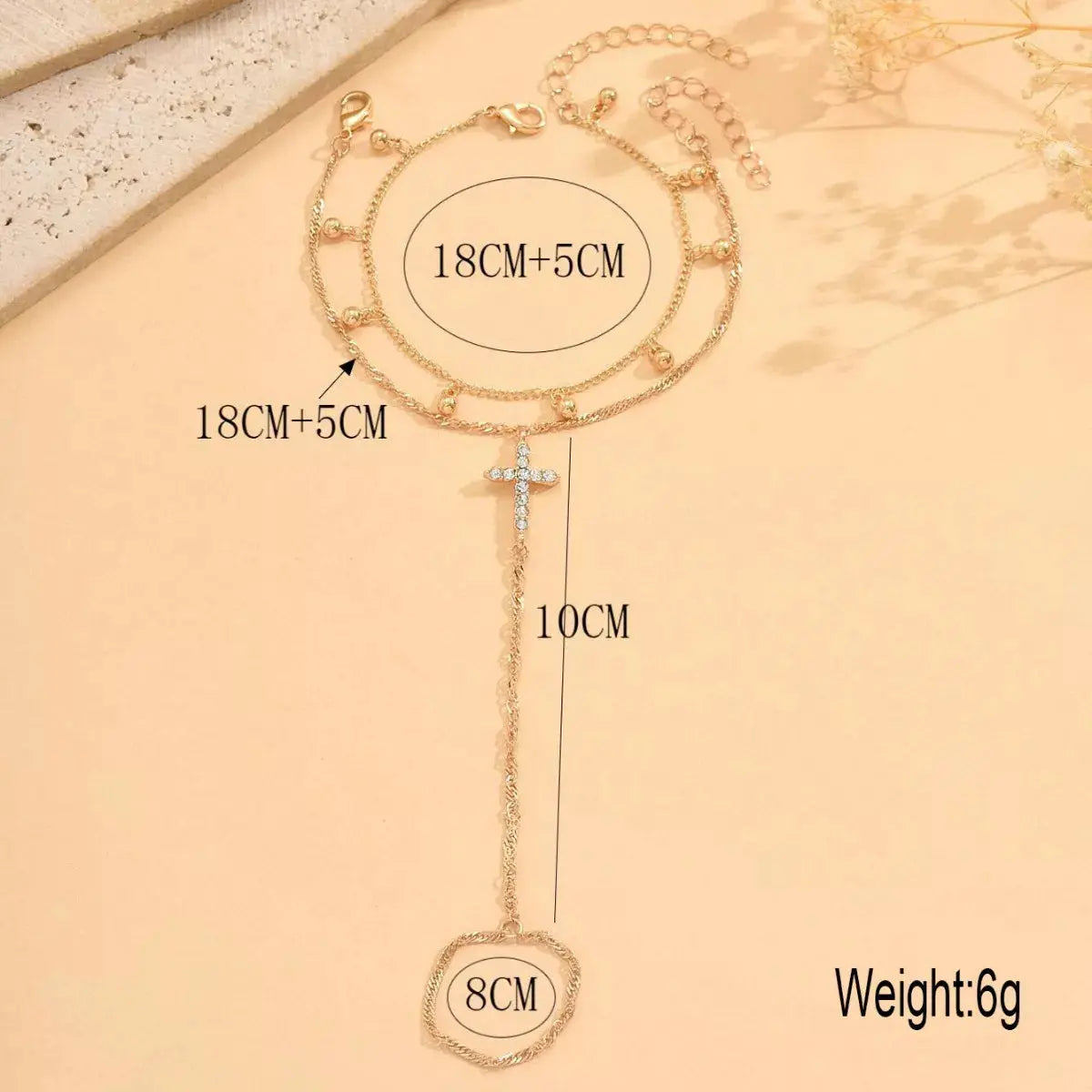 18K Gold-Plated Chain Cross Bracelet Simply Love