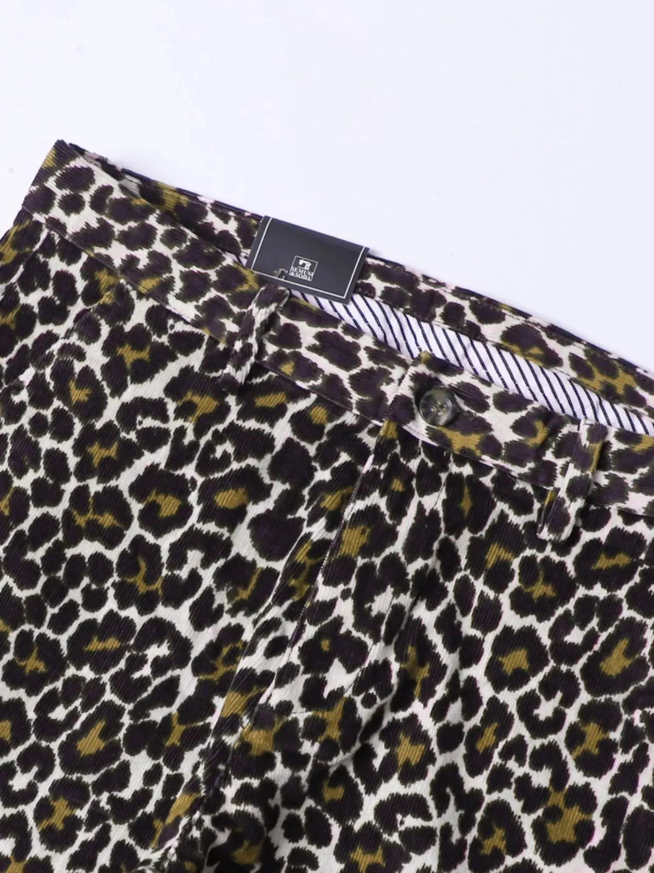 Men's Leopard Print Slim Fit Pants Polyester Spandex Simply Love