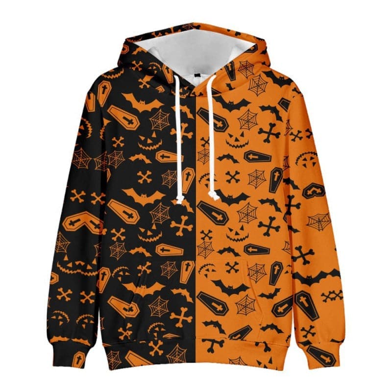 Spooky chic: Women's festive knit hoodie for Halloween fun