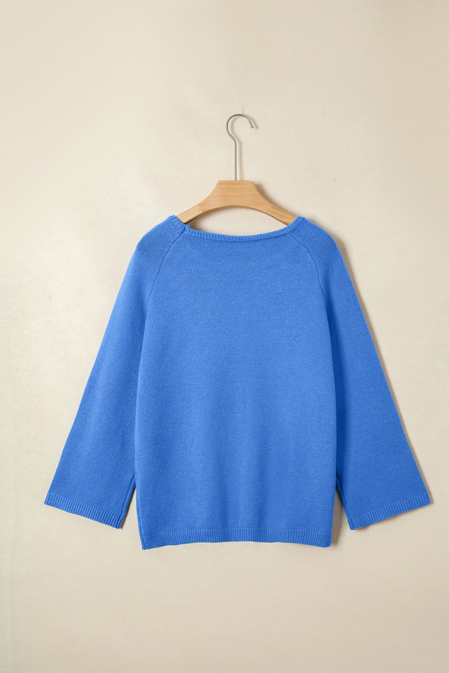 Sky Blue Knit Dolman Sleeve Bracelet Sweater Loose Fit Dear-Lover Dropshipping