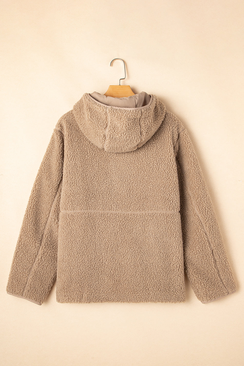 Plush hood detail of the Love Salve Women's Fleece Jacket, providing extra warmth and a cozy, inviting feel.
