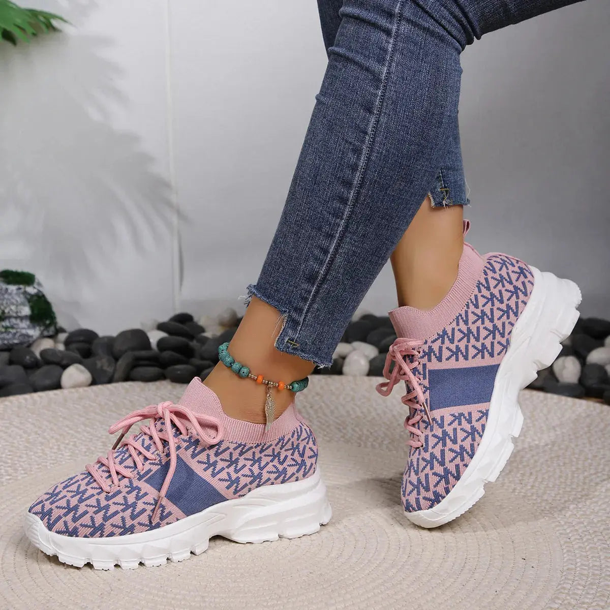 Round Toe Lace Up Sneakers Simply Love