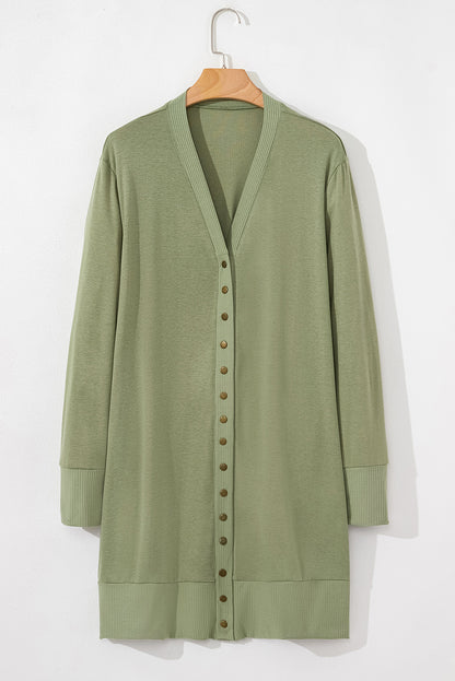 Chic green plus size cardigan