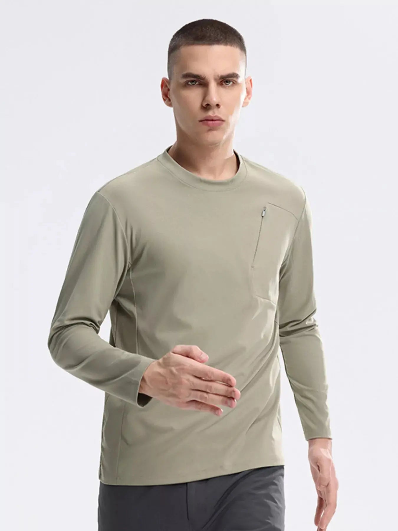 Men's Plus Size Casual Long Sleeve Active Sweatshirt with Zipper Pocket Simply Love