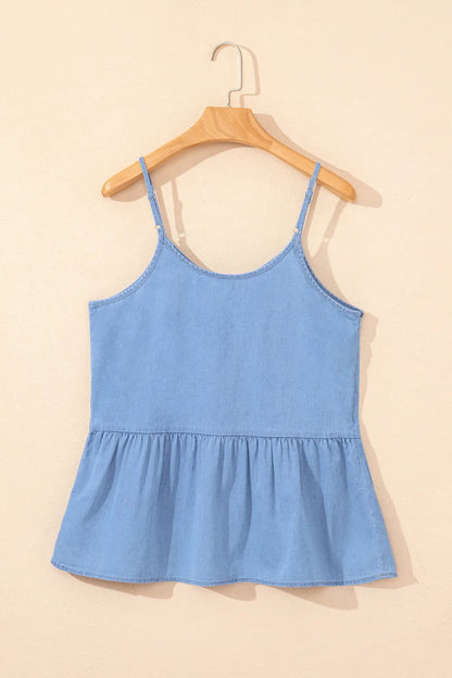 Simply Love: Ruffled Denim Tank