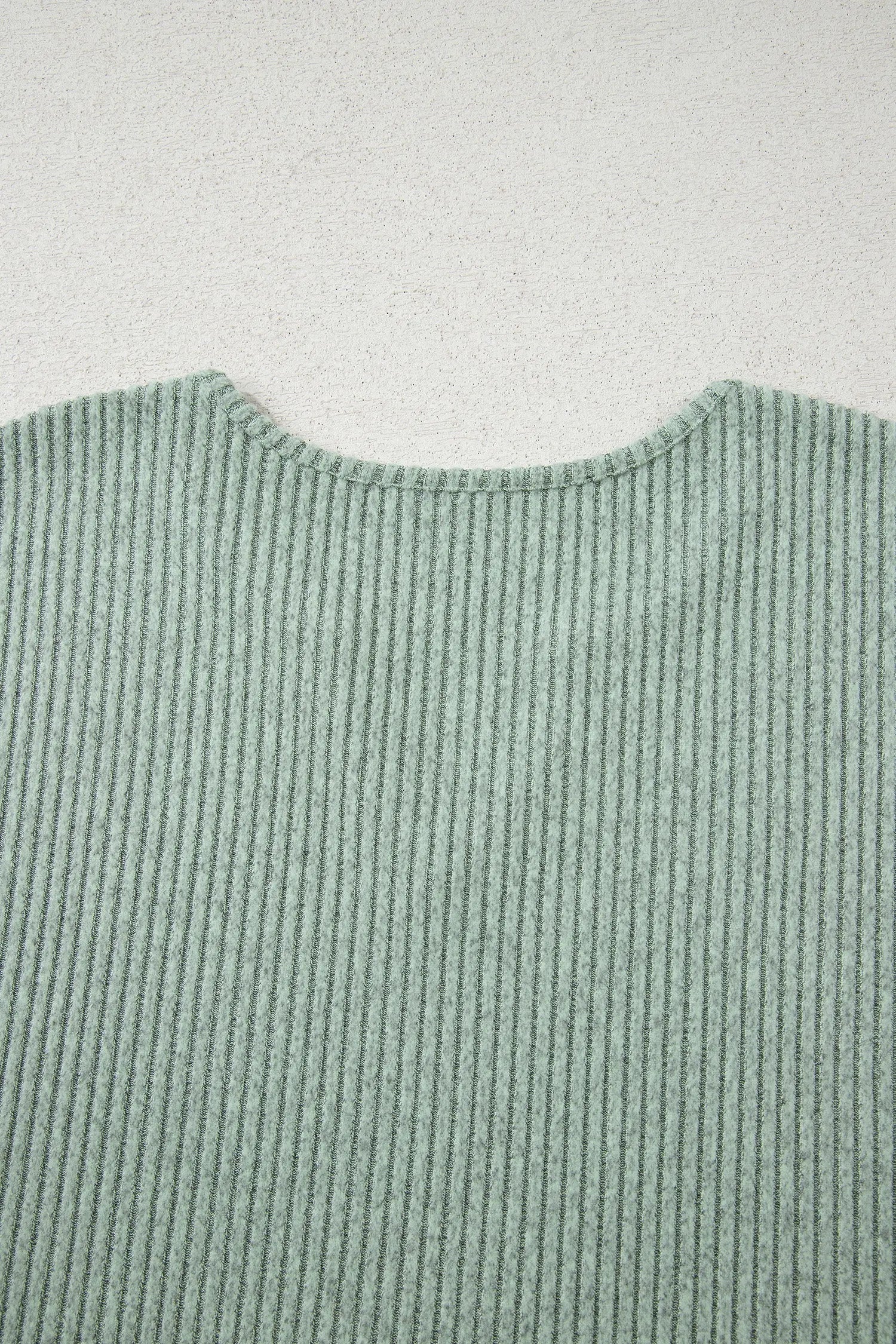 Grass Green Ribbed Notched Neck Knit Long Sleeve Two Piece Lounge Set Leggings Dear-Lover Dropshipping