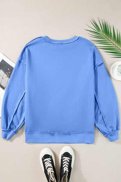 Sleek seam detail long sleeve sweatshirt