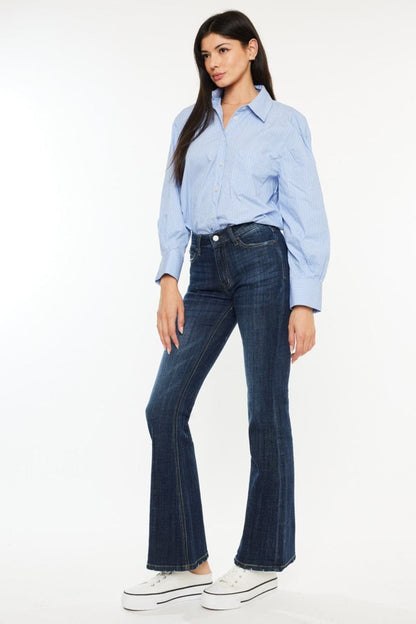 Kancan Full Size Mid Rise Flare Jeans.