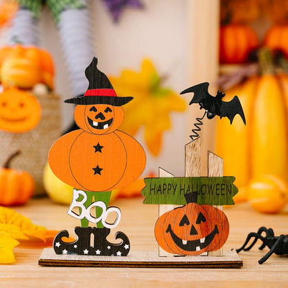 Charming 2-piece Halloween wooden decor set