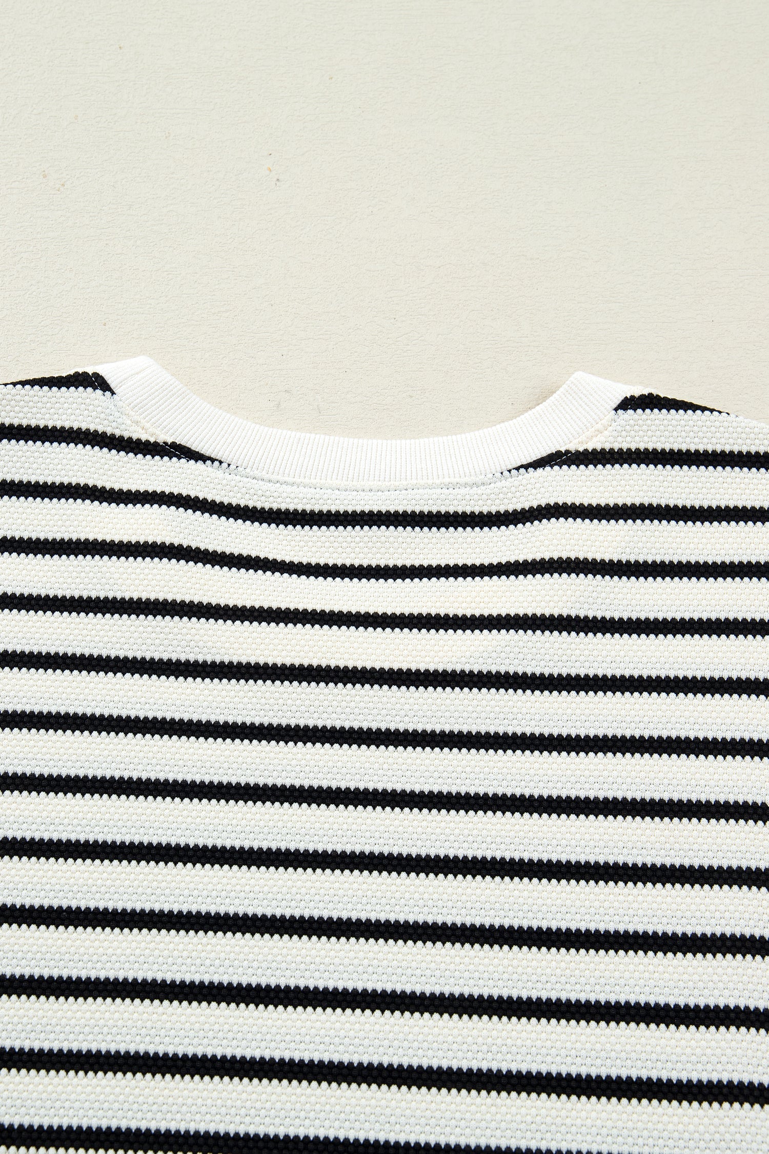 White Stripe Ruffle Trim Drop Shoulder Top And Drawstring Relaxed Pant Set Dear-Lover Dropshipping