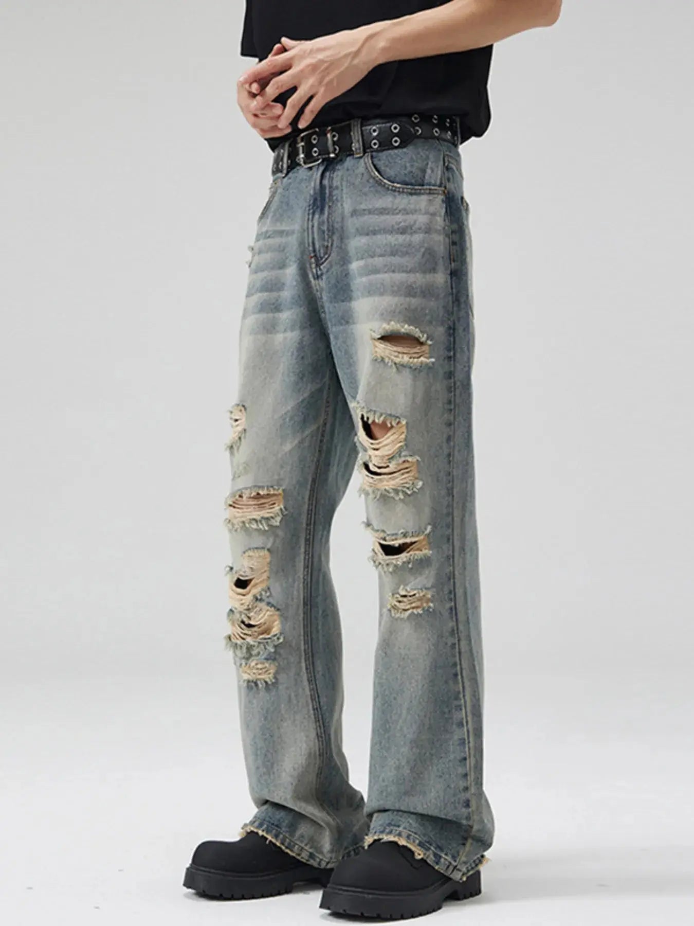 Men's Full Size Distressed Wide Leg Jeans Plus Size Simply Love