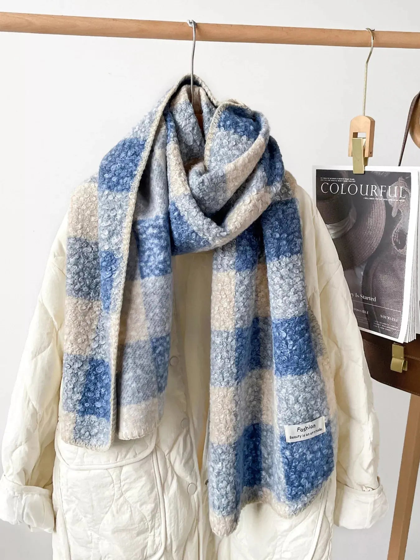 Cozy Plaid Knitted Scarf Simply Love