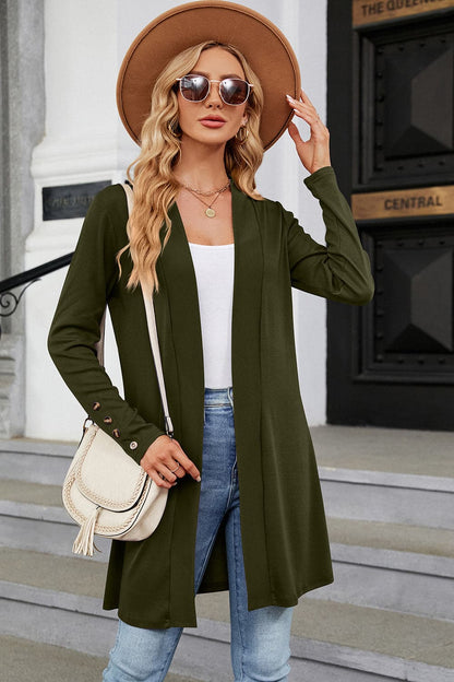 Open Front Long Sleeve Cardigan.