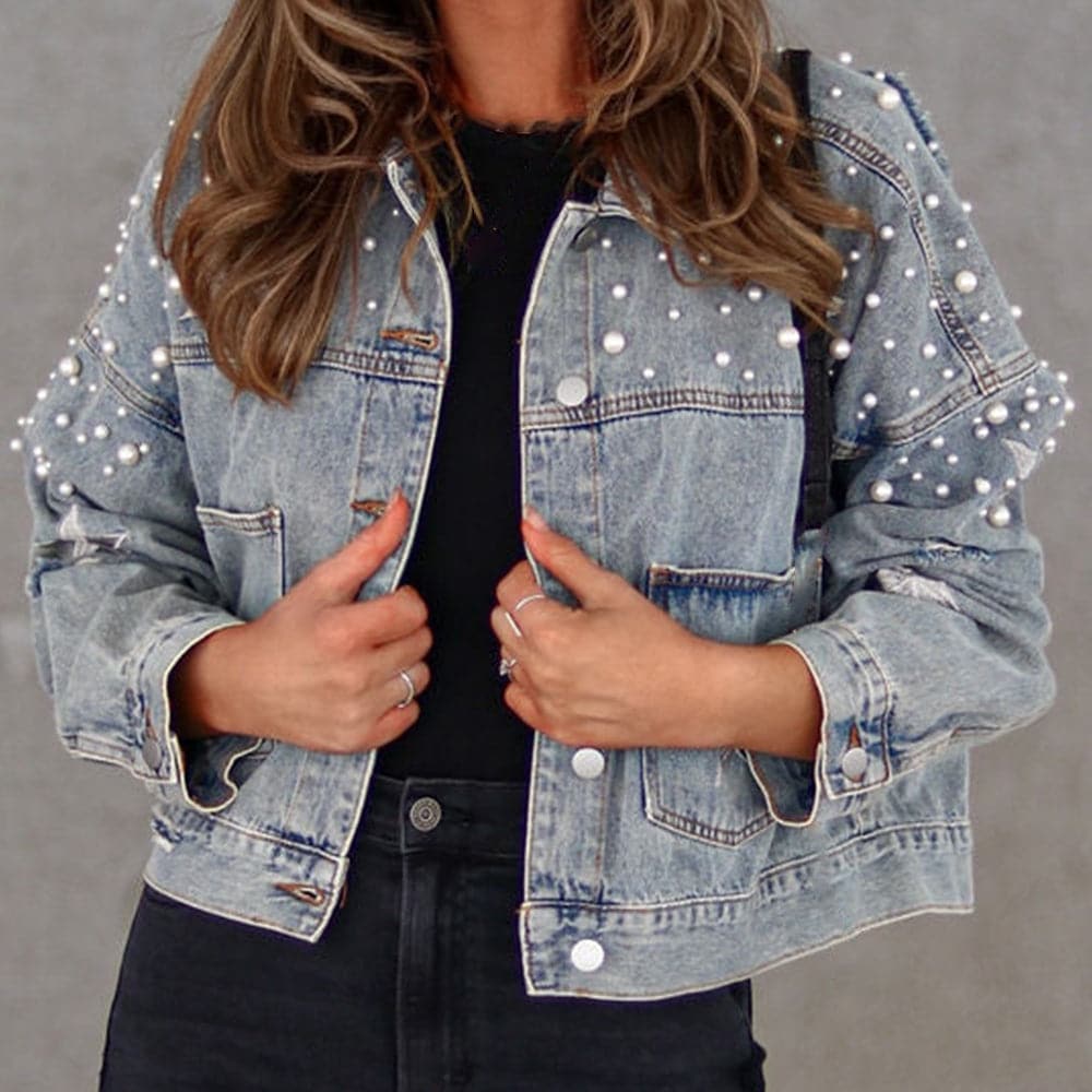 Bead Detail Denim Jacket.