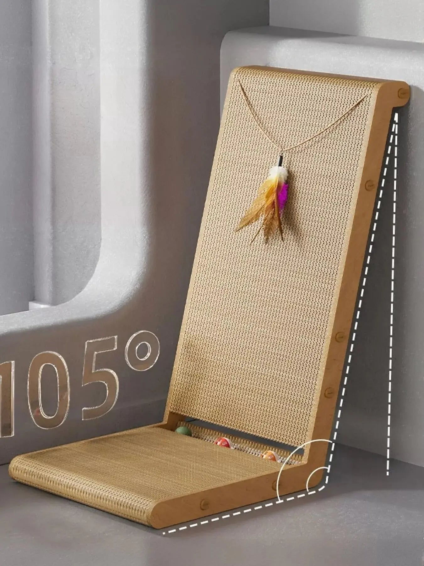 Interactive Sisal Cat Scratching Post with Dangling Toy Simply Love